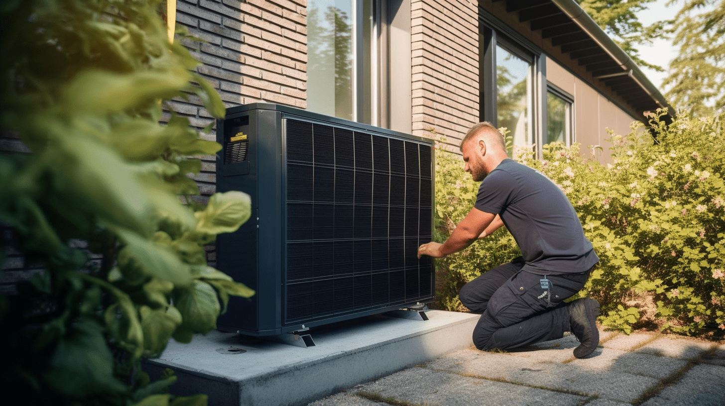 Warmtepomp naast muur